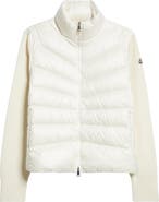 Moncler Quilted Nylon & Wool Knit Cardigan