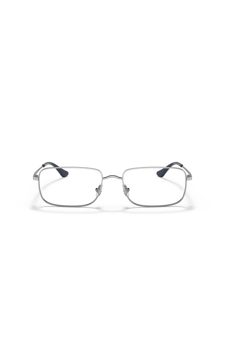 Brooks Brothers 55mm Rectangle optical glasses, Alternate, color, Silver