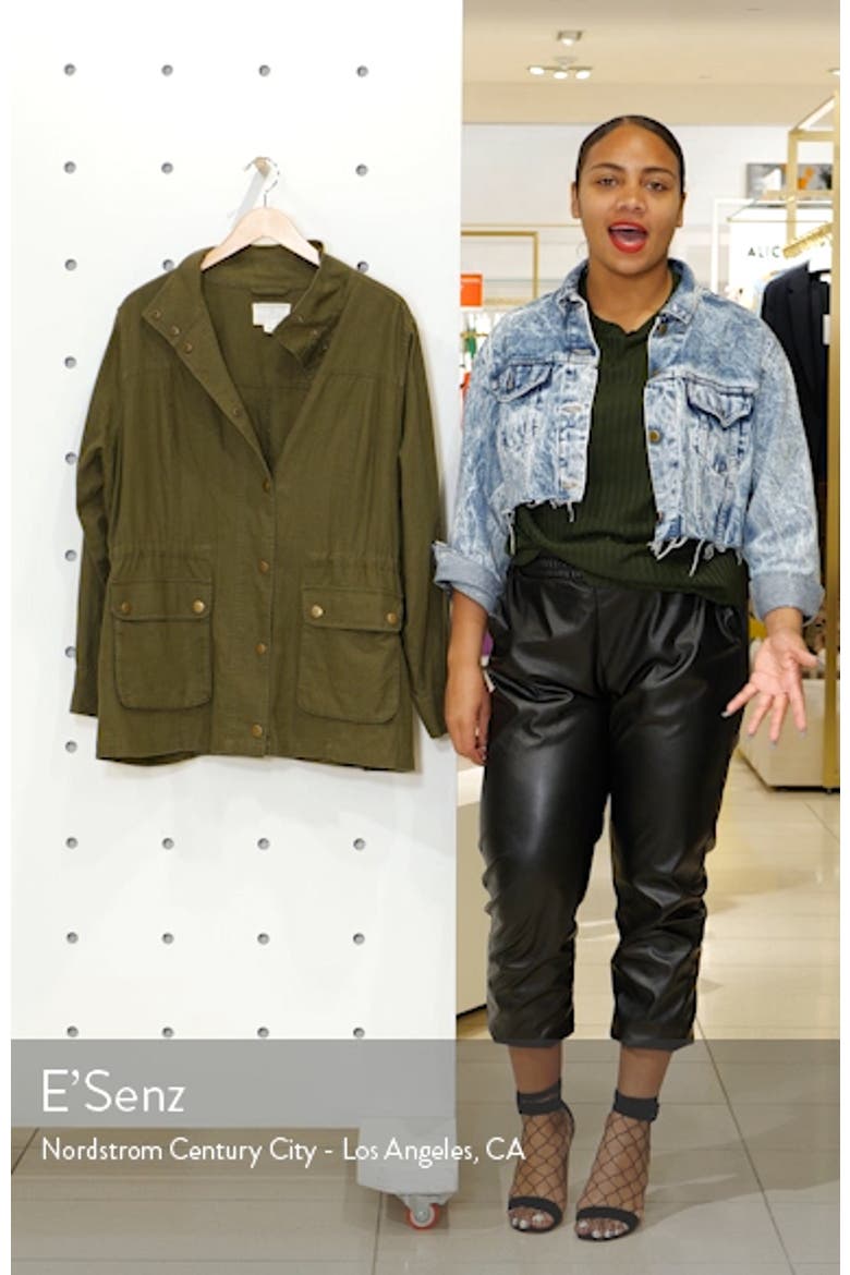 Cinch Waist Linen Blend Utility Jacket video