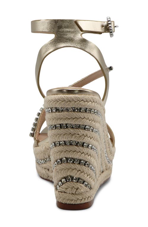 Charles David Chiara Ankle Strap Espadrille Platform Wedge Sandal In Light Gold