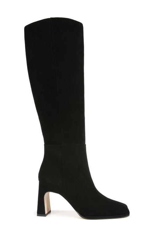 Sam Edelman Issabel Ath Womens Faux Suede Square Toe Knee-high Boots In Black