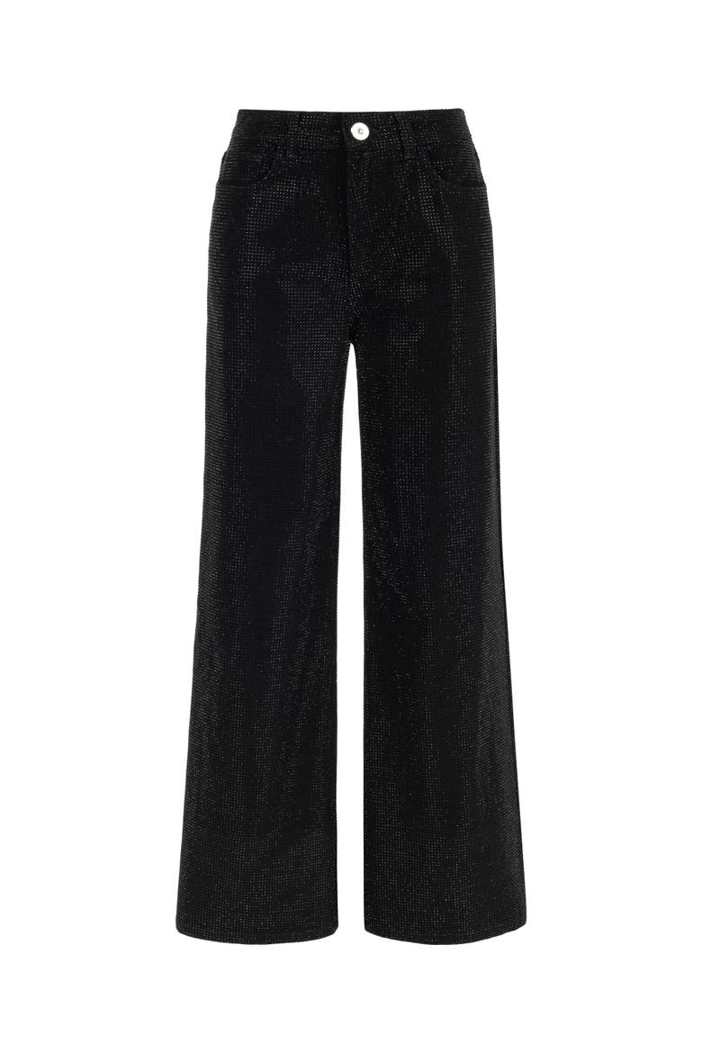 Stone Embroidered Jeans, Alternate, color, Black