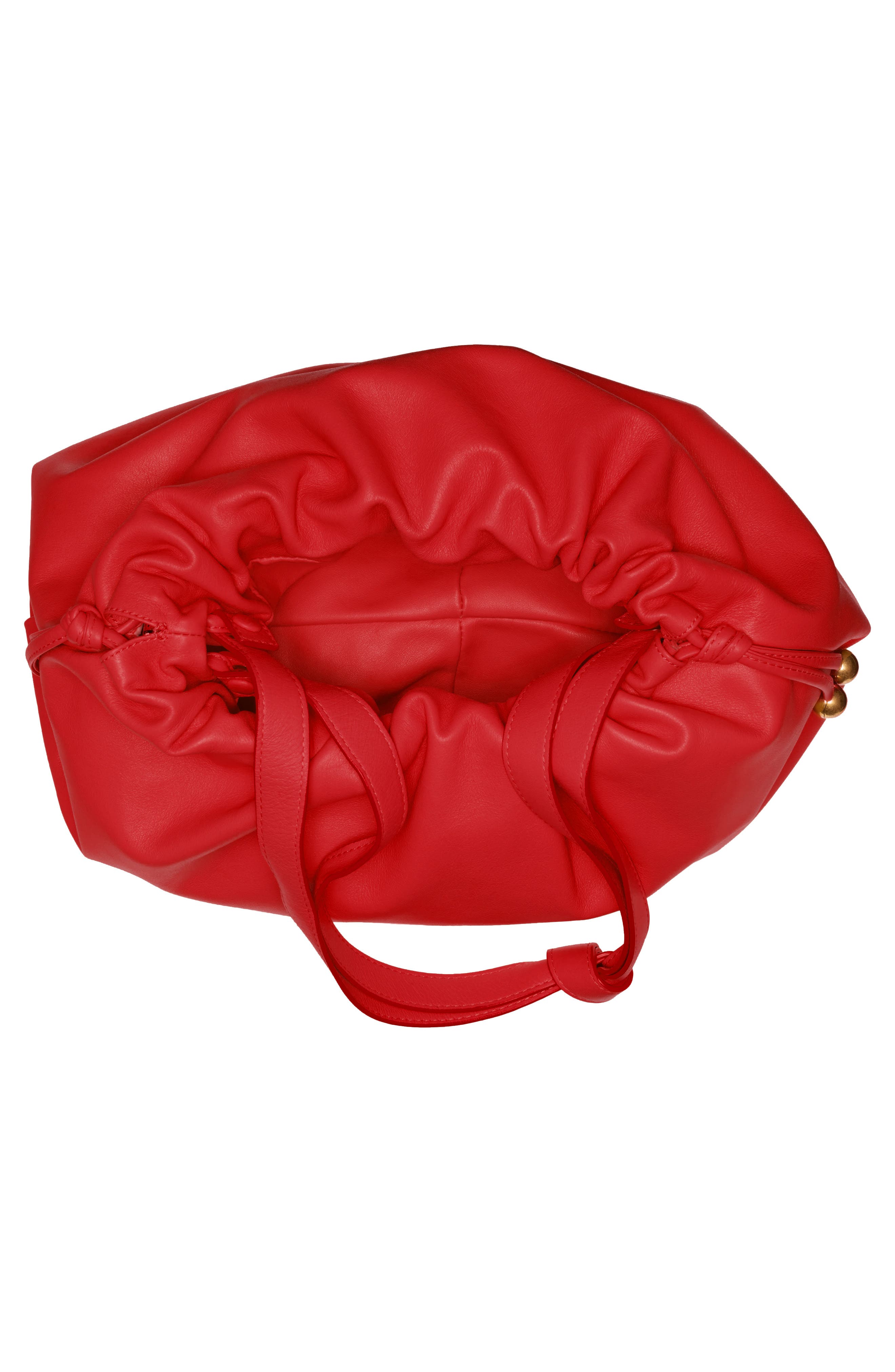 The Medium Bulb Leather Bag, Alternate, color, CHILI/ SILVER