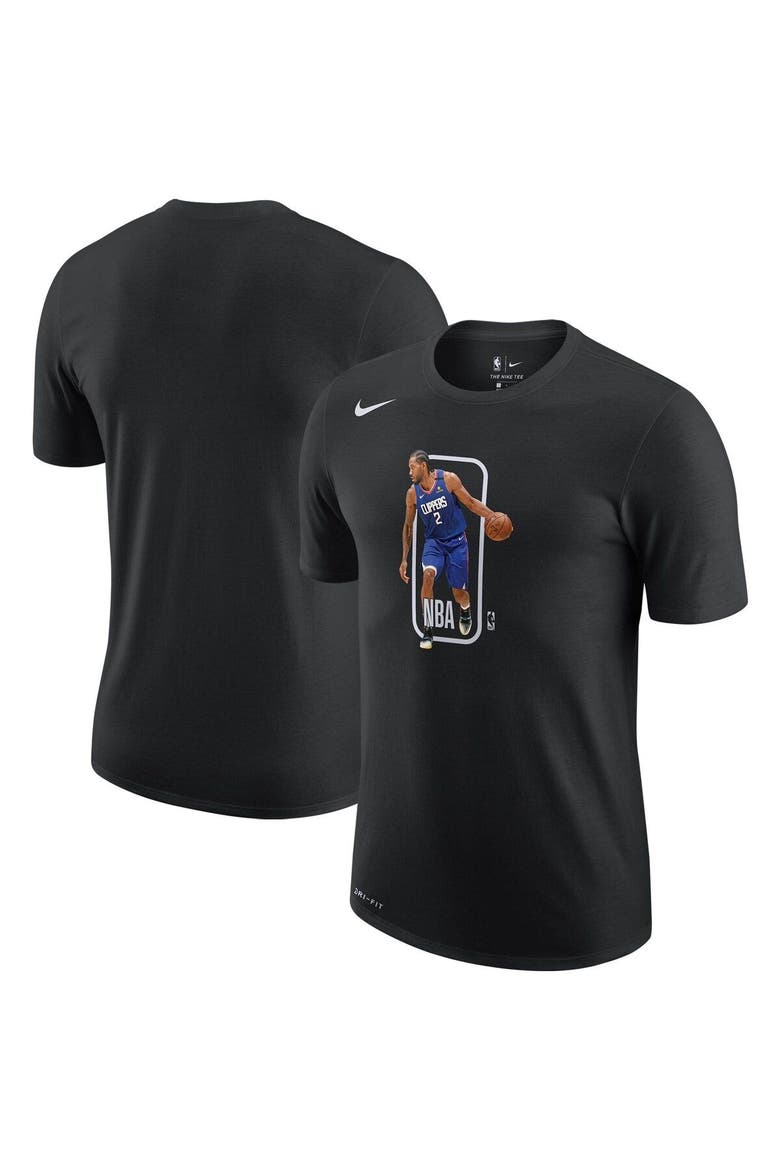 Men's Nike Kawhi Leonard Black LA Clippers Performance T-Shirt, Main, color, Black
