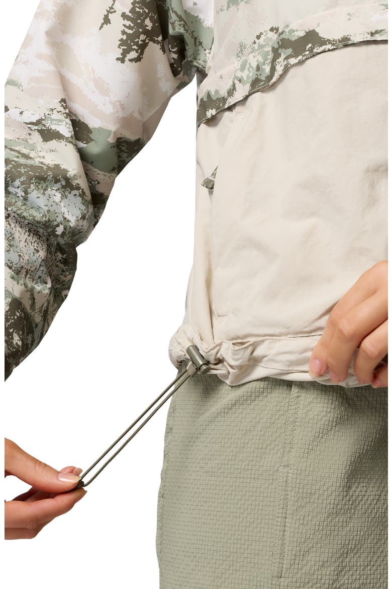 Spire Valley Print Water Repellent Windbreaker, Alternate, color, SAFARI FIELDAZE PRINT/ STONE