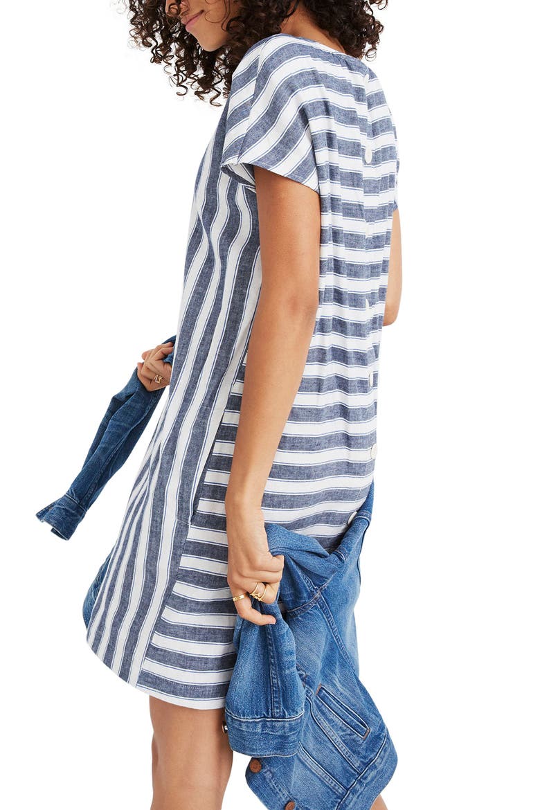 Stripe Play Button Back Dress, Alternate, color, TRANSATLANTIC BLUE