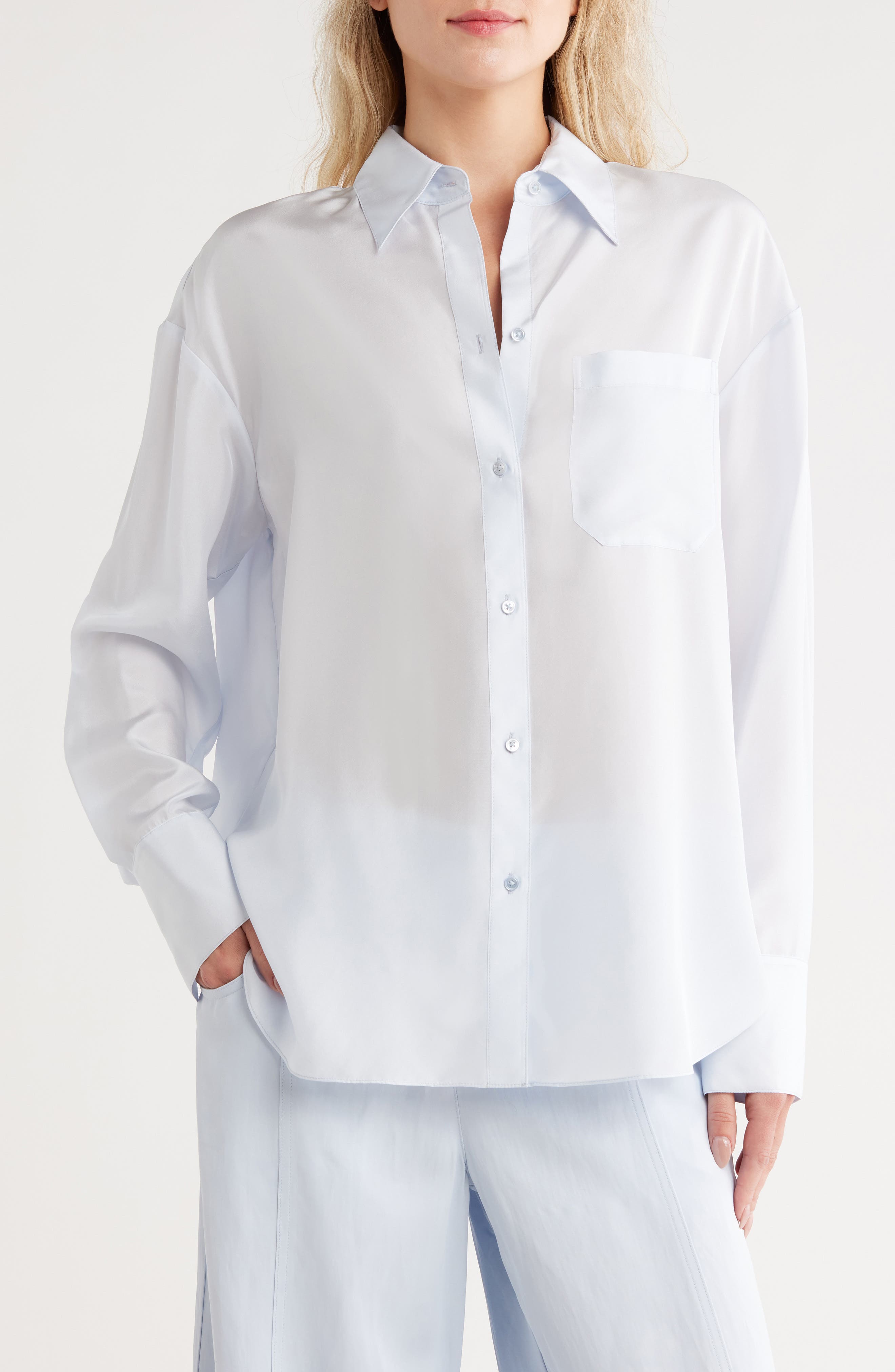 TWP Big Joe Oversize Silk Button-Up Shirt (Women) | Nordstromrack