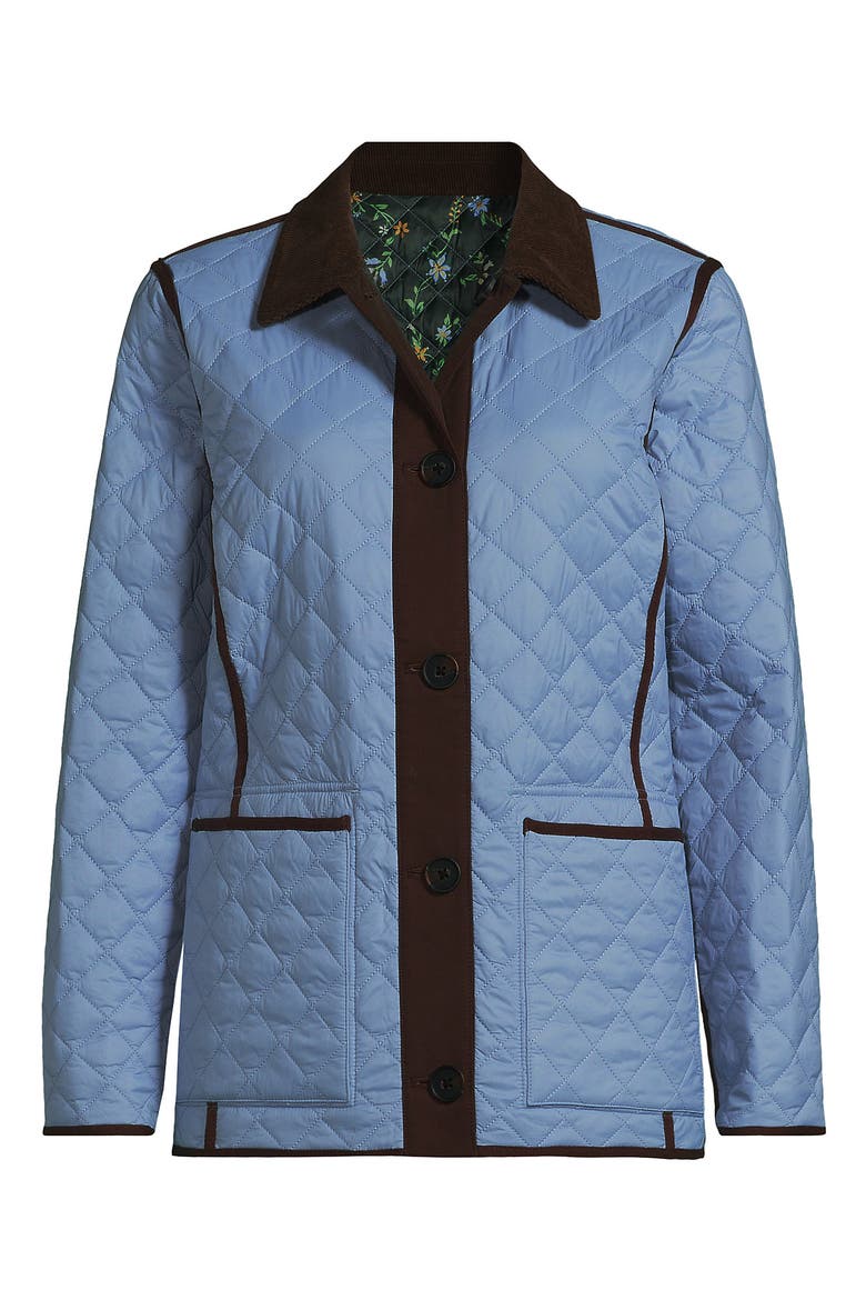 Print Reversible Barn Quilted Insulated Jacket, Alternate, color, Pale Slate Blue/Floral
