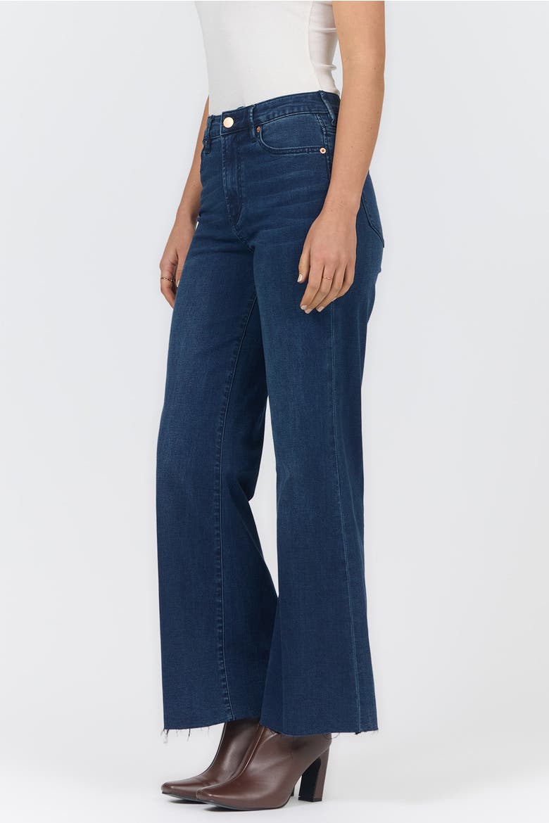 Fiona High Waist Raw Hem Wide Leg Jeans, Alternate, color, Princess