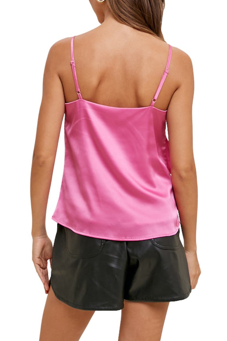 Ruffle Satin Cami, Alternate, color, HIBISCUS