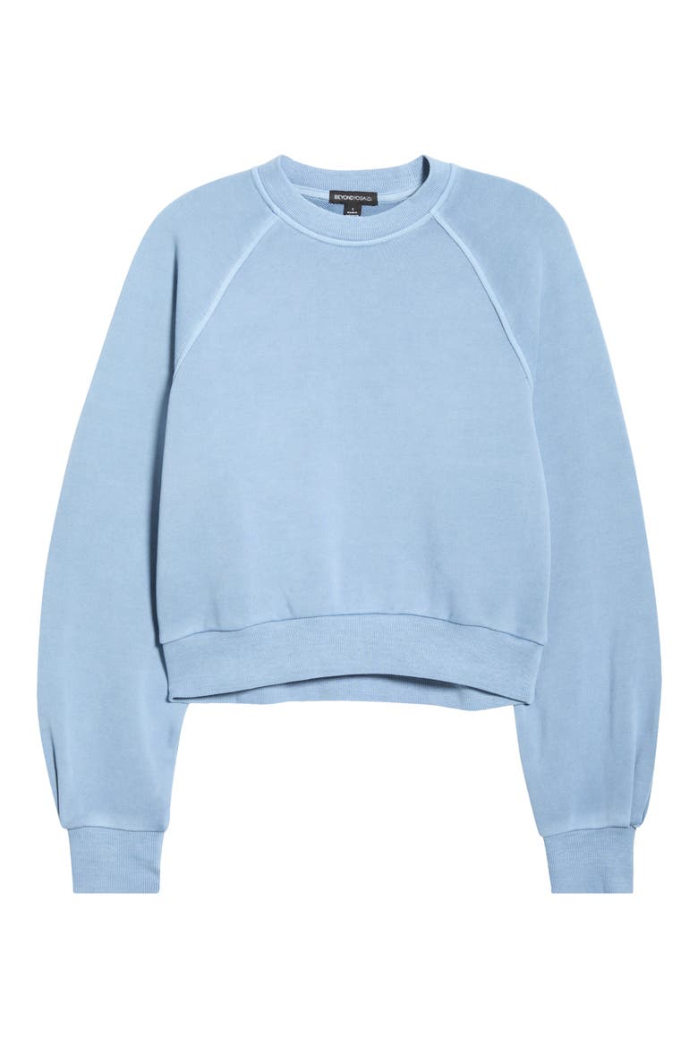 Fade Out Crop Sweatshirt, Alternate, color, WASHED AFTER DARK NAVY
