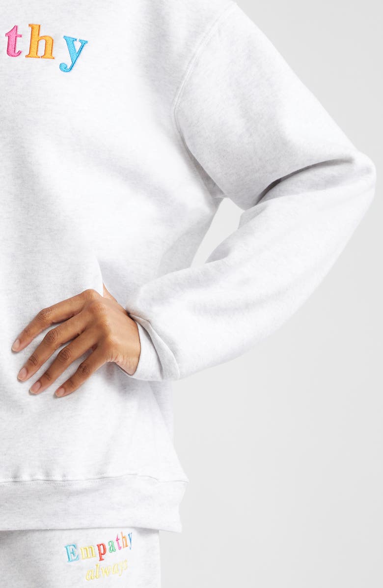 THE MAYFAIR GROUP Gender Inclusive Empathy Always Embroidered Crewneck Sweatshirt, Alternate, color,