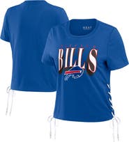 WEAR by Erin Andrews Women's WEAR by Erin Andrews Royal Buffalo Bills Lace Up Side Modest Cropped T-Shirt
