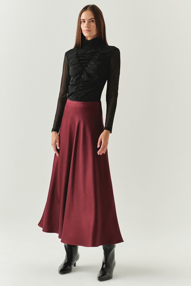 Justice A Line Midi Skirt, Alternate, color, RED