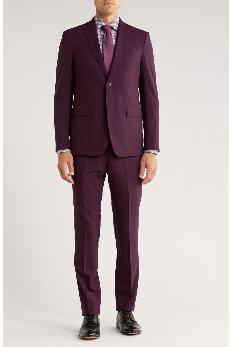 Wool Suit, Main, color, BURGUNDY