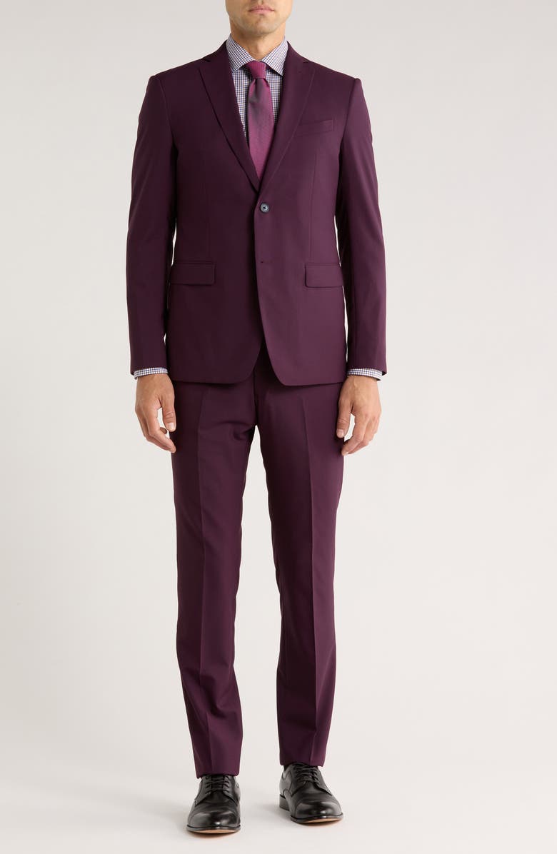 John Varvatos Star USA Wool Suit, Main, color, Burgundy