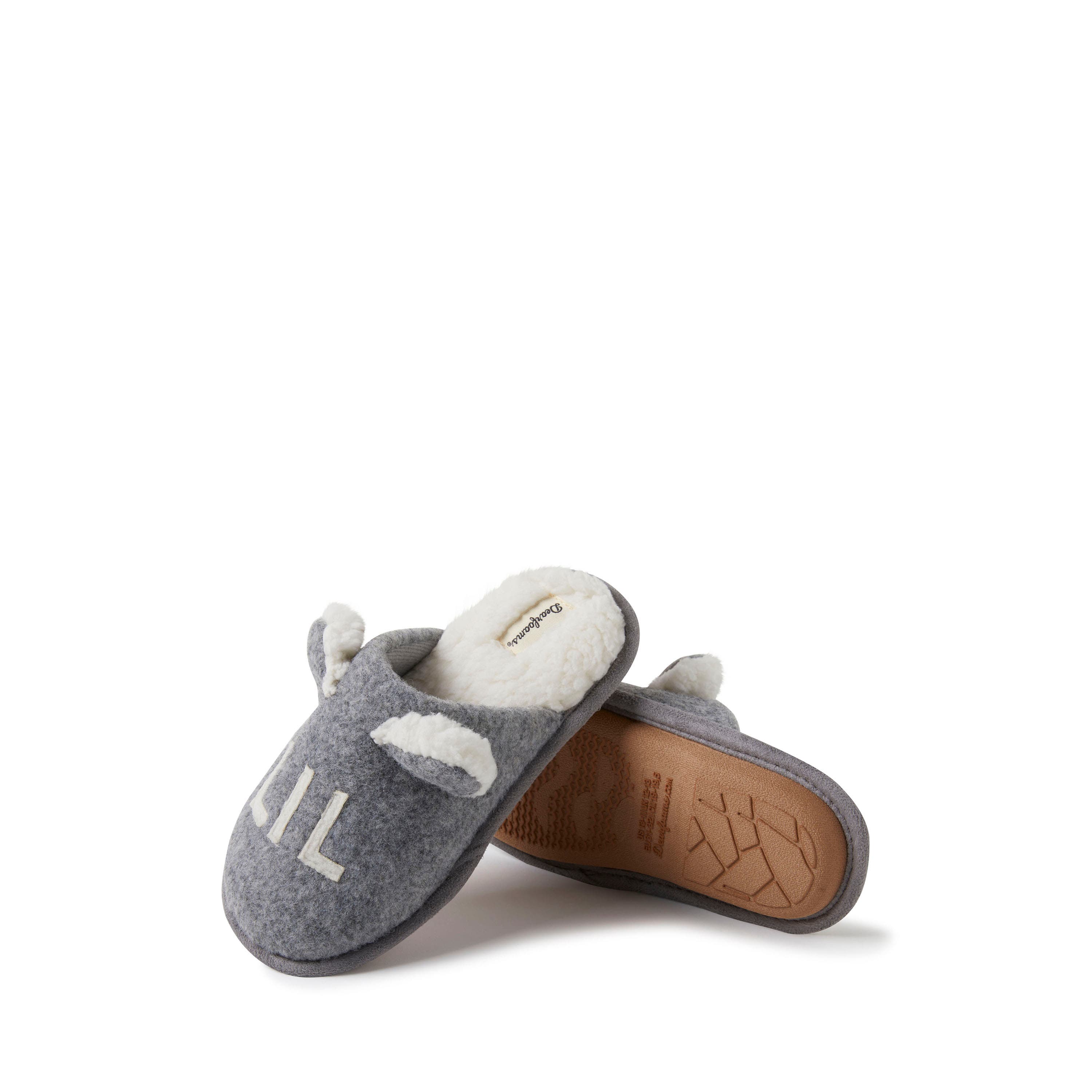 DEARFOAMS Casey Lil Bear Family Scuff Slipper, Alternate, color, Light Heather Grey