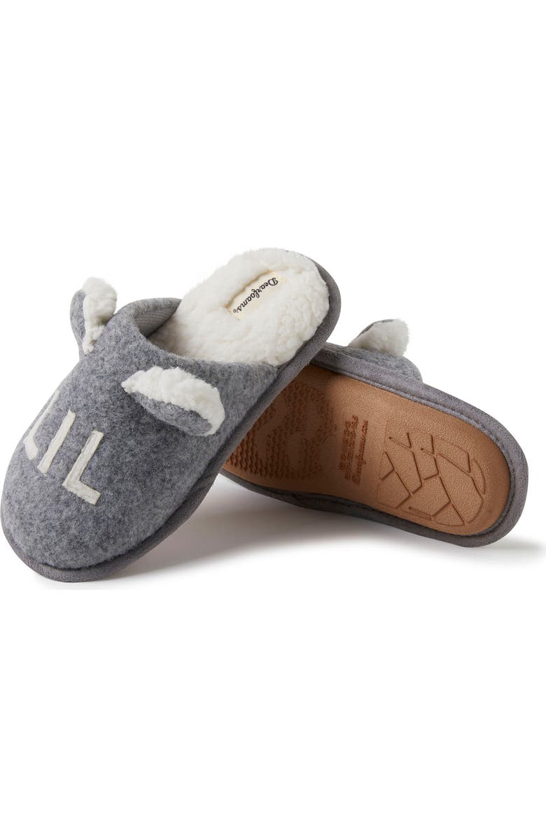 DEARFOAMS Casey Lil Bear Family Scuff Slipper, Alternate, color, Light Heather Grey