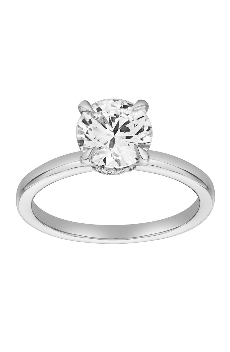 LuvMyJewelry Lila 14K Gold Round Lab Grown Diamond Hidden Halo Ring - 1.5 Ct, Main, color, 14K White Gold