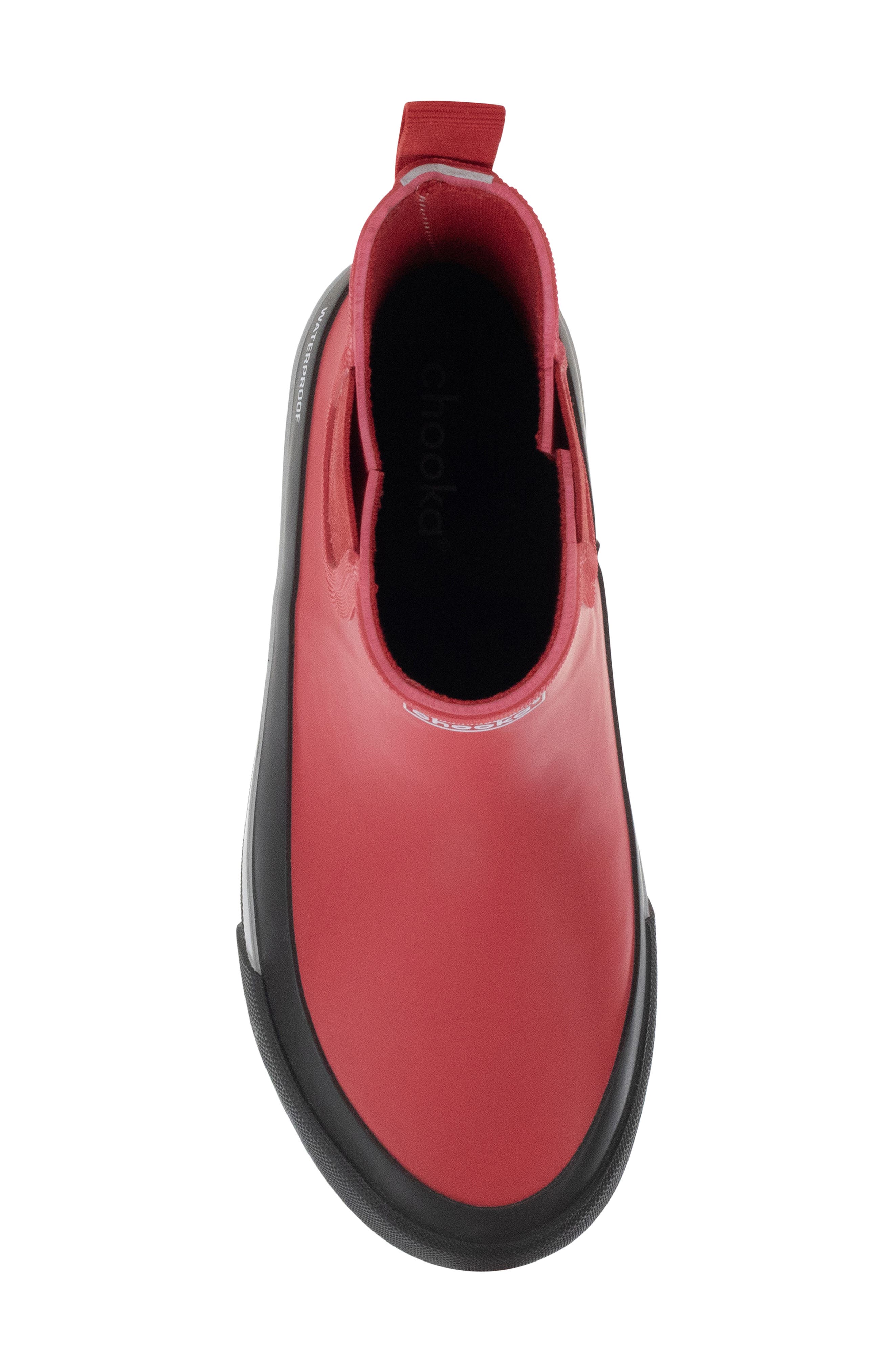 Marina Waterproof Rain Bootie, Alternate, color, RED