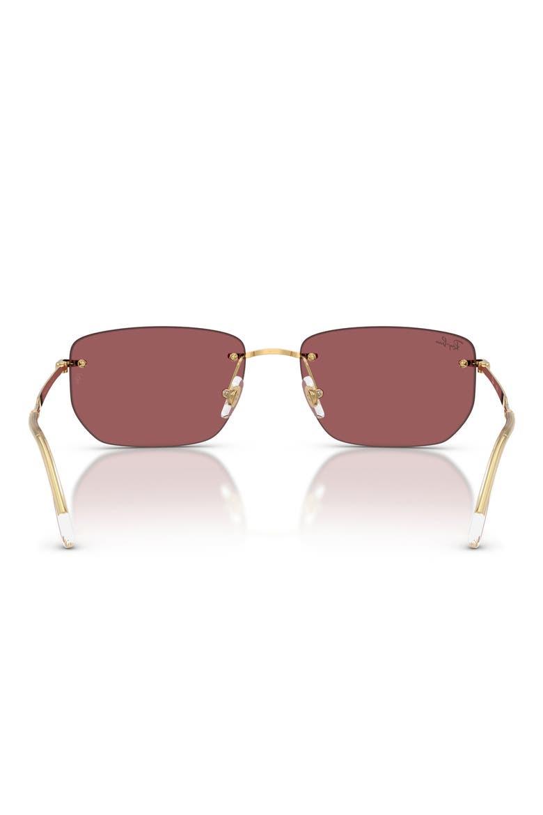 56mm Rimless Irregular Sunglasses, Alternate, color, ARISTA