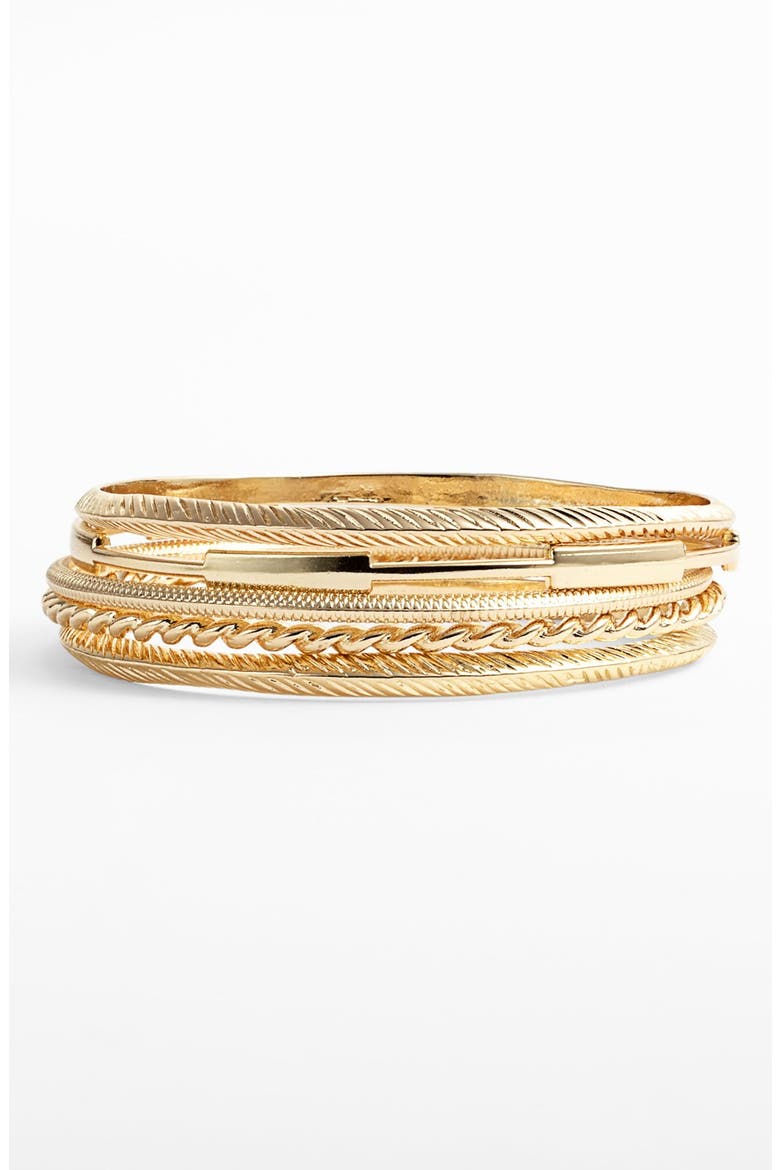 Textured Bangles, Main, color, GOLD