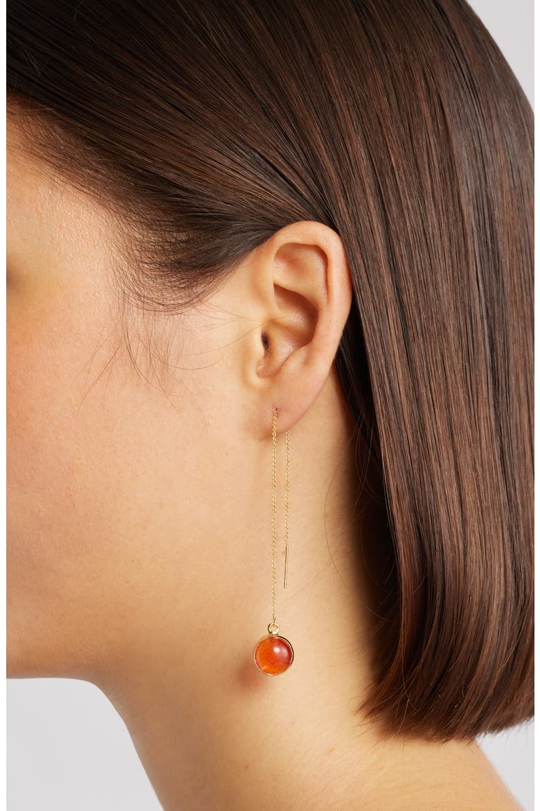 Umbo Chain Threader Earrings, Alternate, color, RED