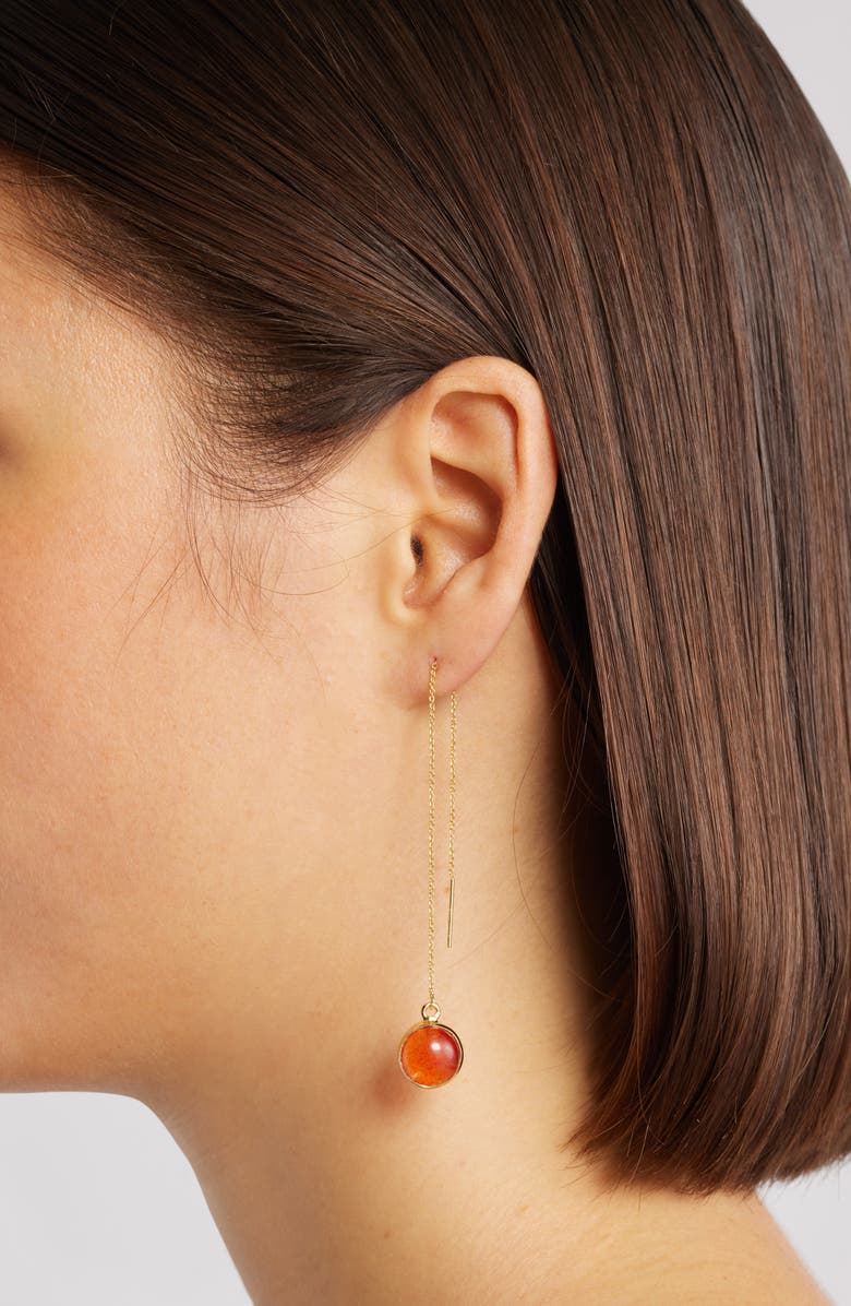 SOKO Umbo Chain Threader Earrings, Alternate, color, Red