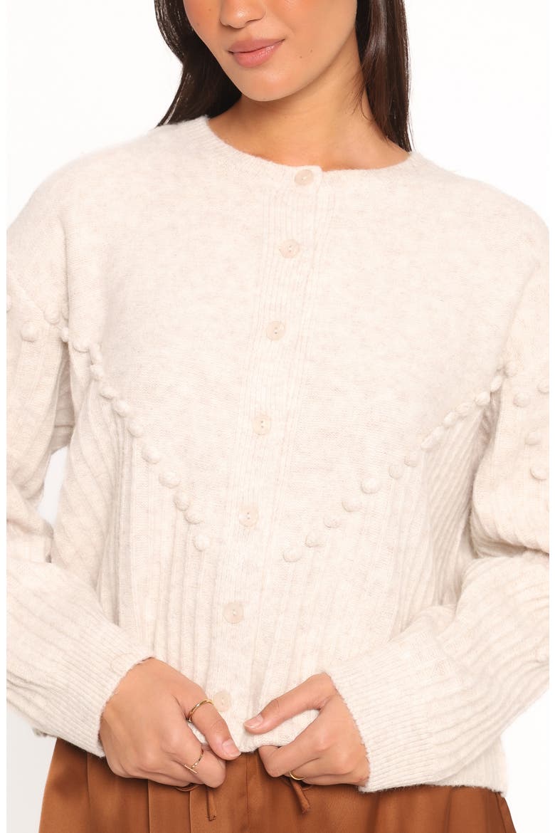 Tiziana Bobble Cardigan, Alternate, color, OATMEAL