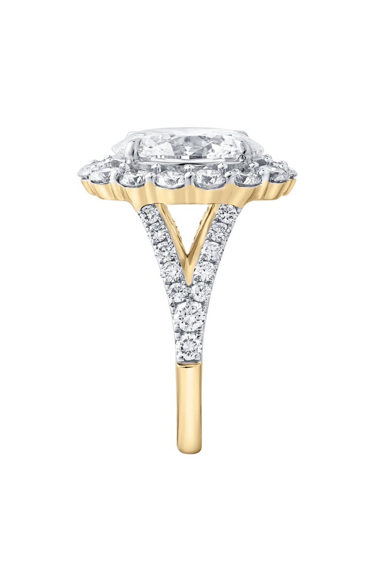 LuvMyJewelry Sabina 14K Yellow Gold Oval Lab Grown Diamond Halo Engagement Ring - 4.7 Ct, Alternate, color, 14K Yellow Gold