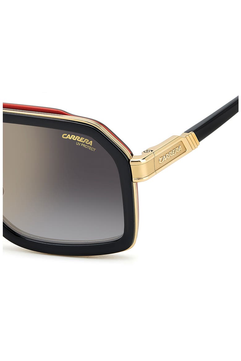 60mm Gradient Rectangular Sunglasses, Alternate, color, BLACK RED/ GREY