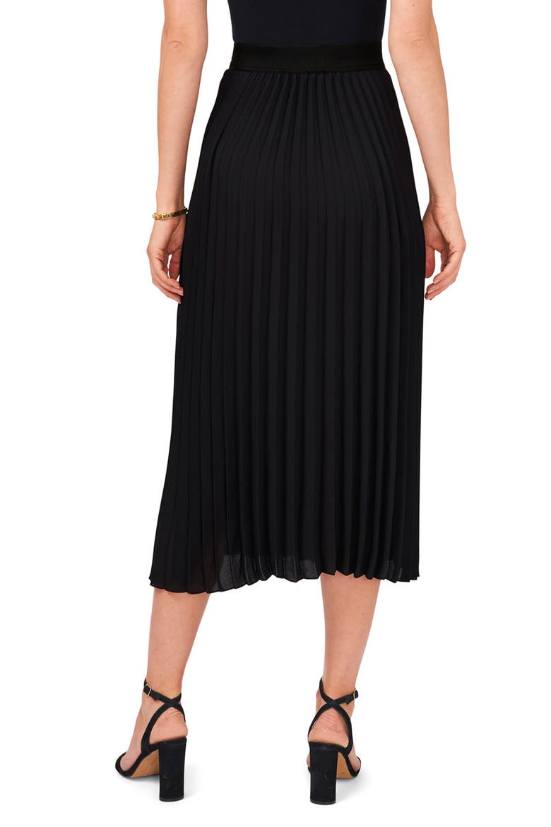 Pleated Midi Skirt, Alternate, color, BLACK