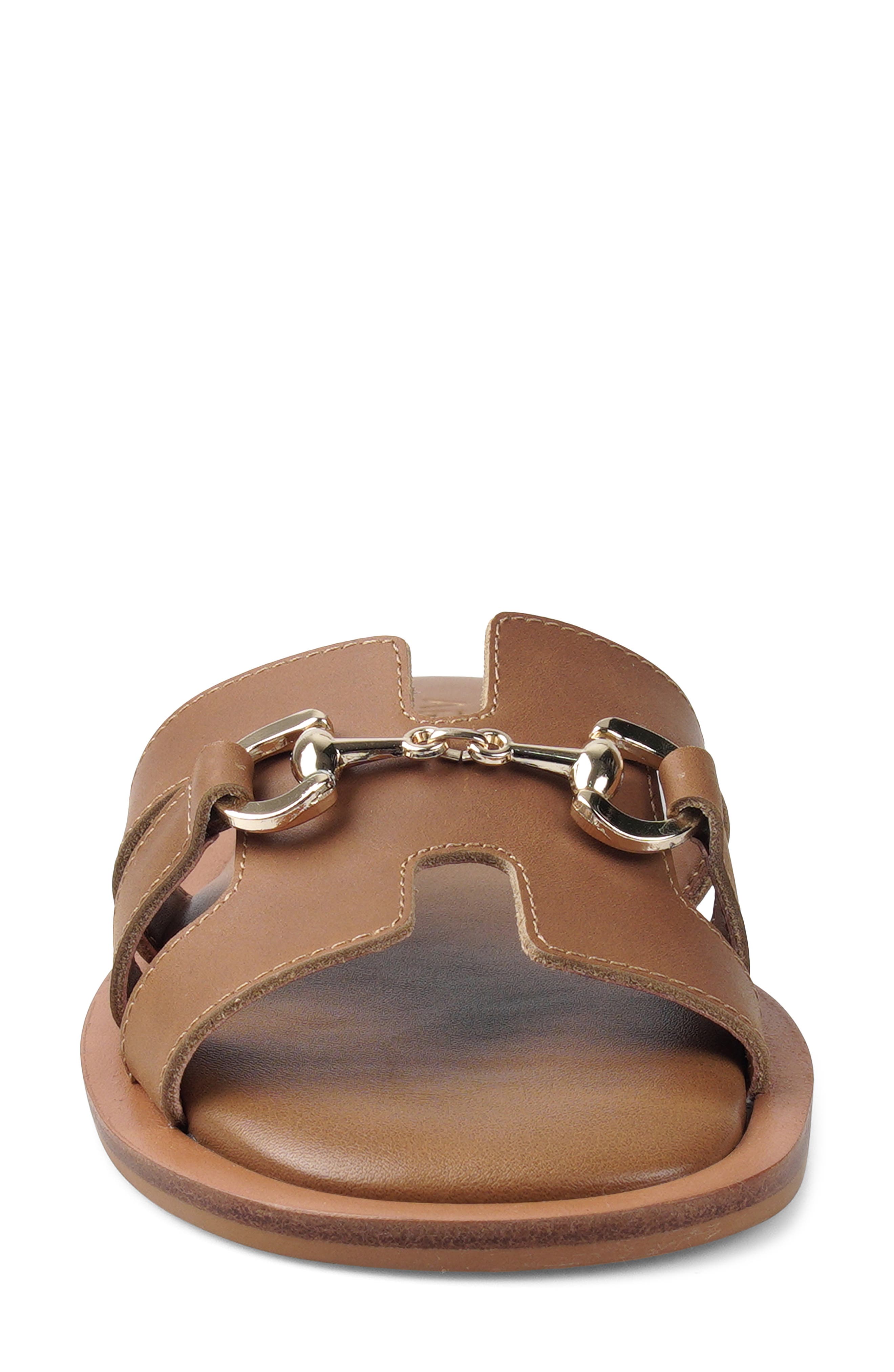 Bellevue Leather Slide Sandal, Alternate, color, TAN LEATHER