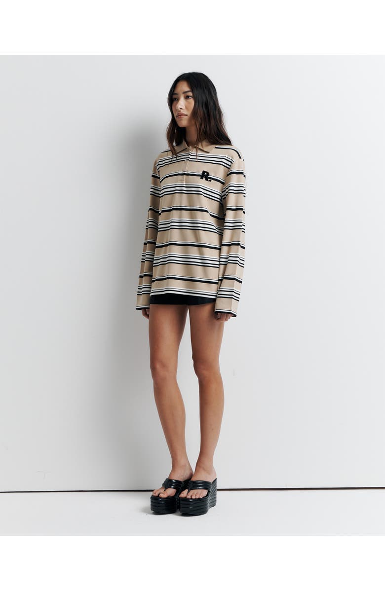 Romy Varsity Polo, Alternate, color, Tan Stripe