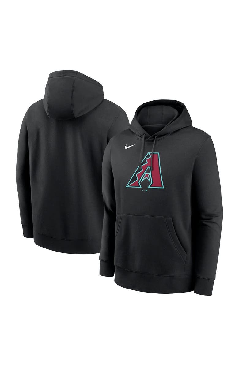 Nike Men's Nike Black Arizona Diamondbacks Logo Club Fleece Pullover Hoodie, Main, color, Black