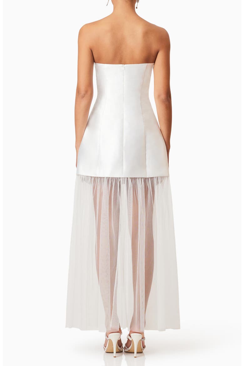 Oleander Floral Appliqué Strapless Cocktail Minidress with Removable Sheer Maxi Skirt, Alternate, color, IVORY