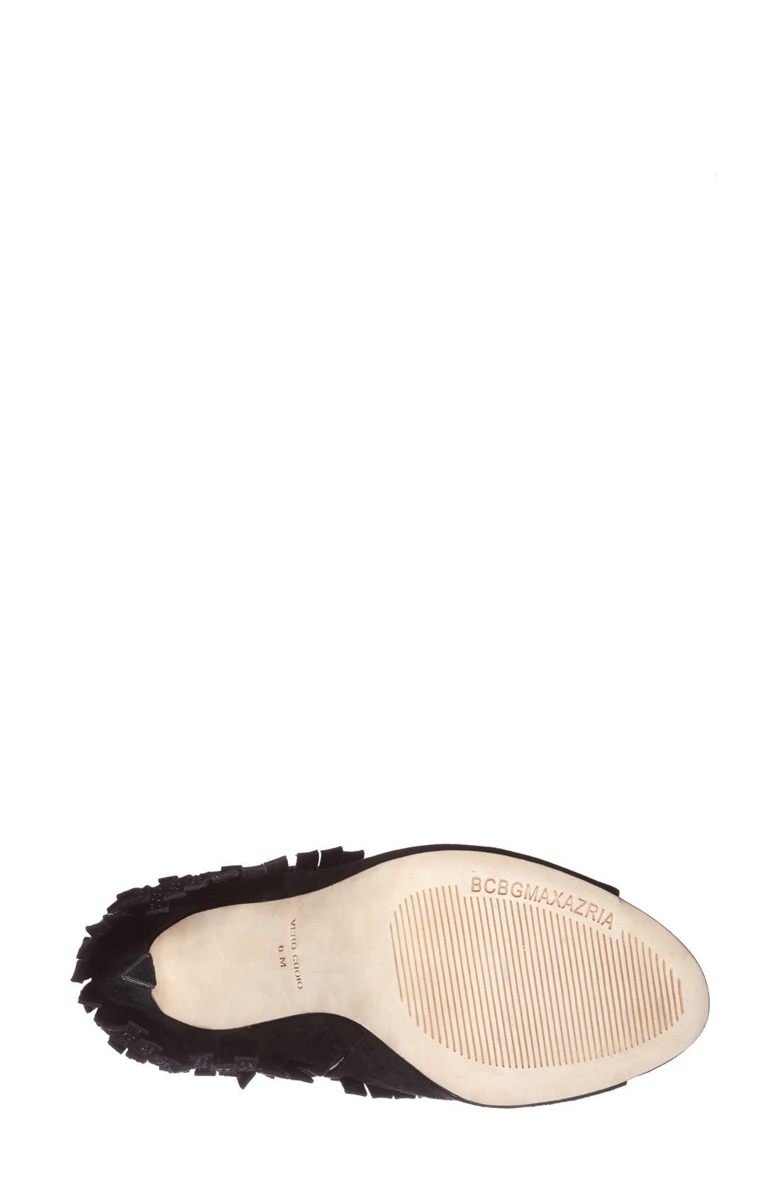 'Rami' Peep Toe Bootie, Alternate, color, BLACK