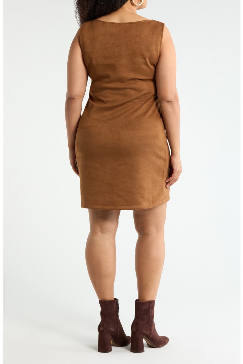 Faux Suede Shift Dress, Alternate, color, CAMEL