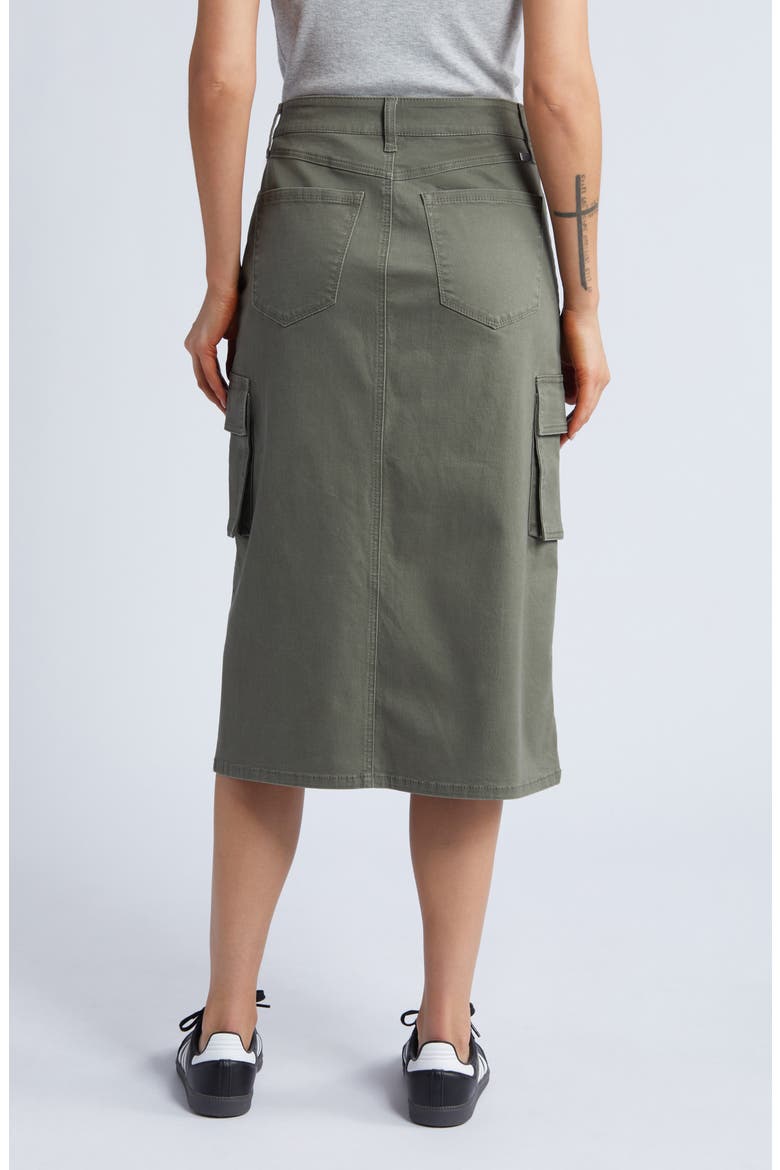 Stretch Cotton Cargo Midi Skirt, Alternate, color, KASEY