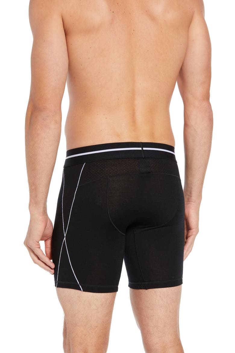 Anatomica Zone Long Boxers, Alternate, color, BLACK/ WHITE