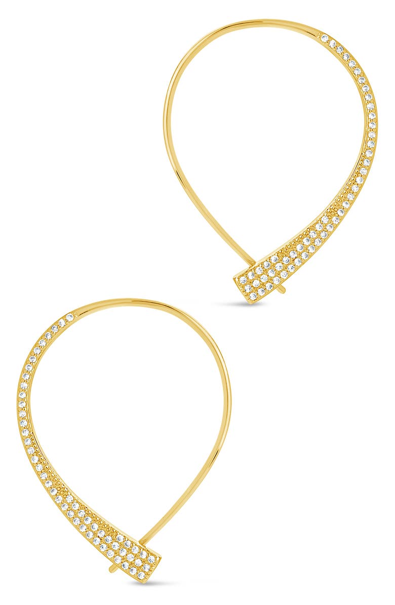 Sterling Forever Carlotta CZ Threader Earrings, Alternate, color, Gold