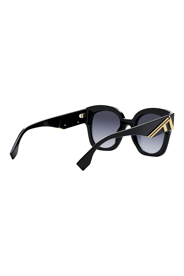 'Fendi First 63mm Square Sunglasses, Alternate, color, SHINY BLACK / GRADIENT BLUE