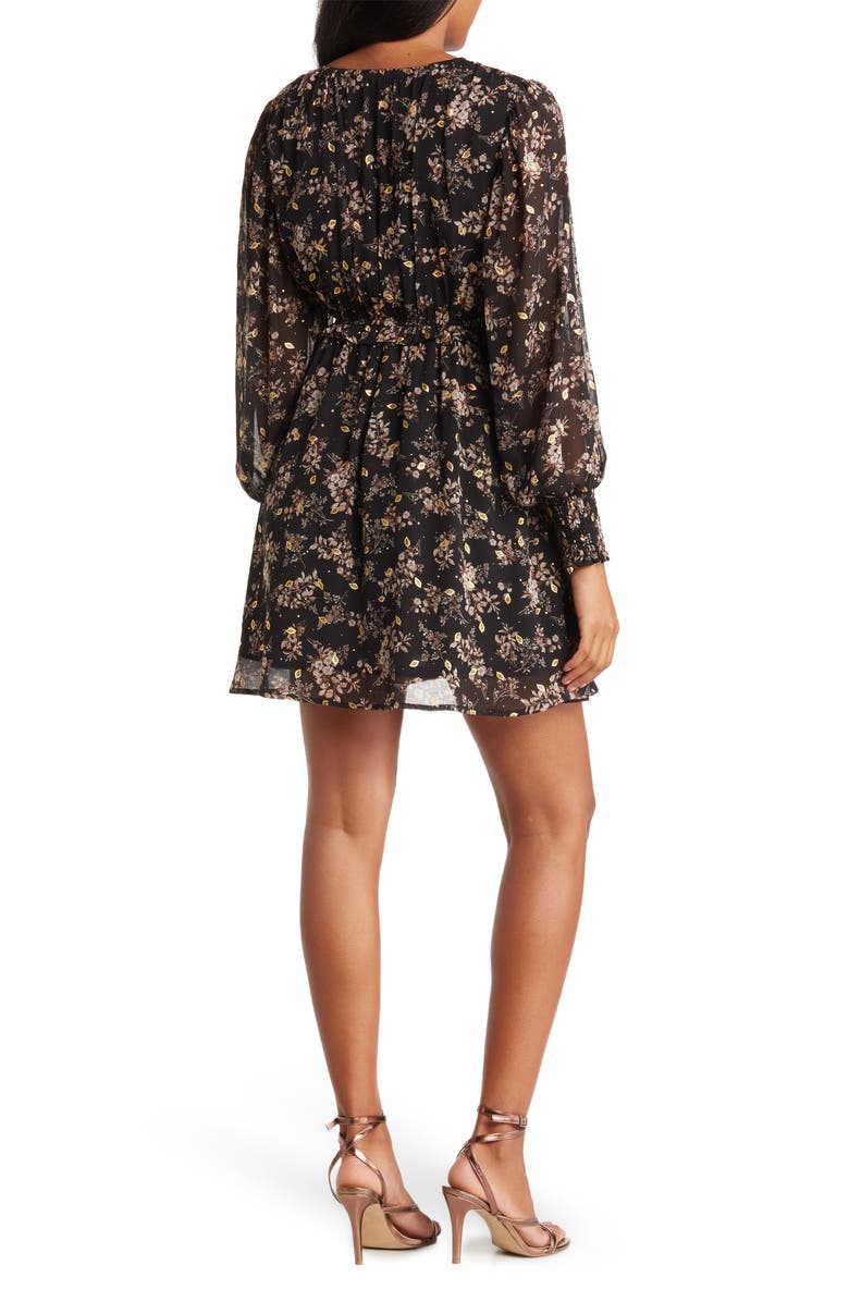 Blu Pepper Floral V-Neck Long Sleeve Dress, Alternate, color, 