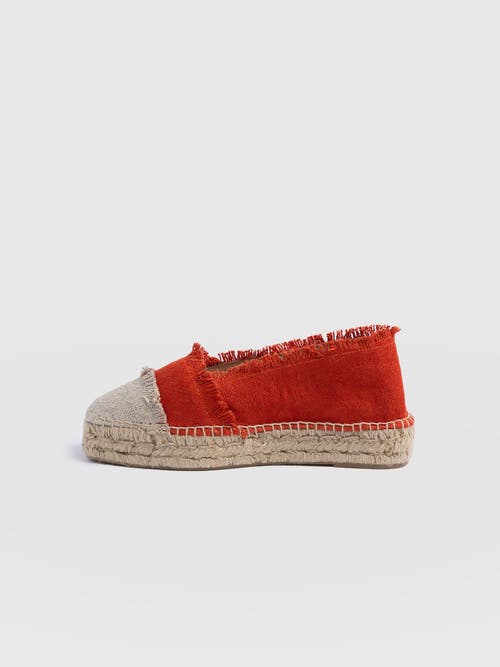 Saint + Sofia Ivy Frayed Espadrille Pumps In Orange