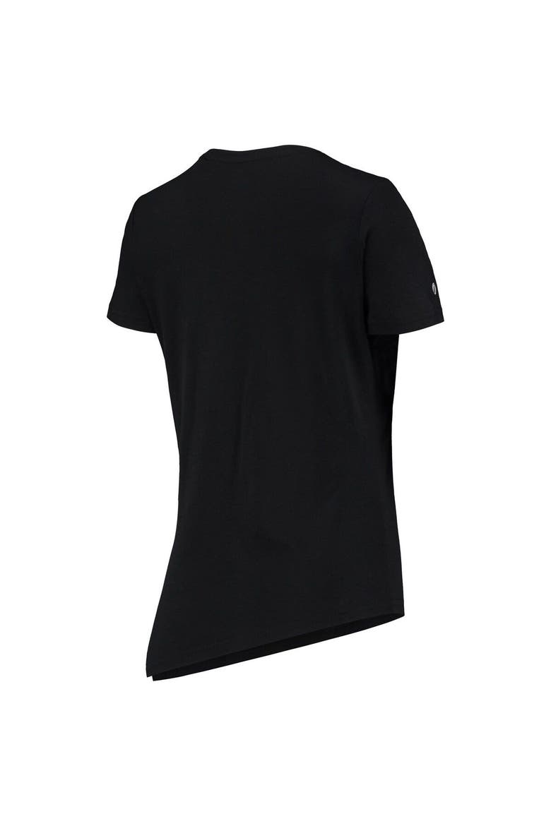 Women's Levelwear Black Boston Red Sox Birch Delta Asymmetrical T-Shirt, Alternate, color, Black