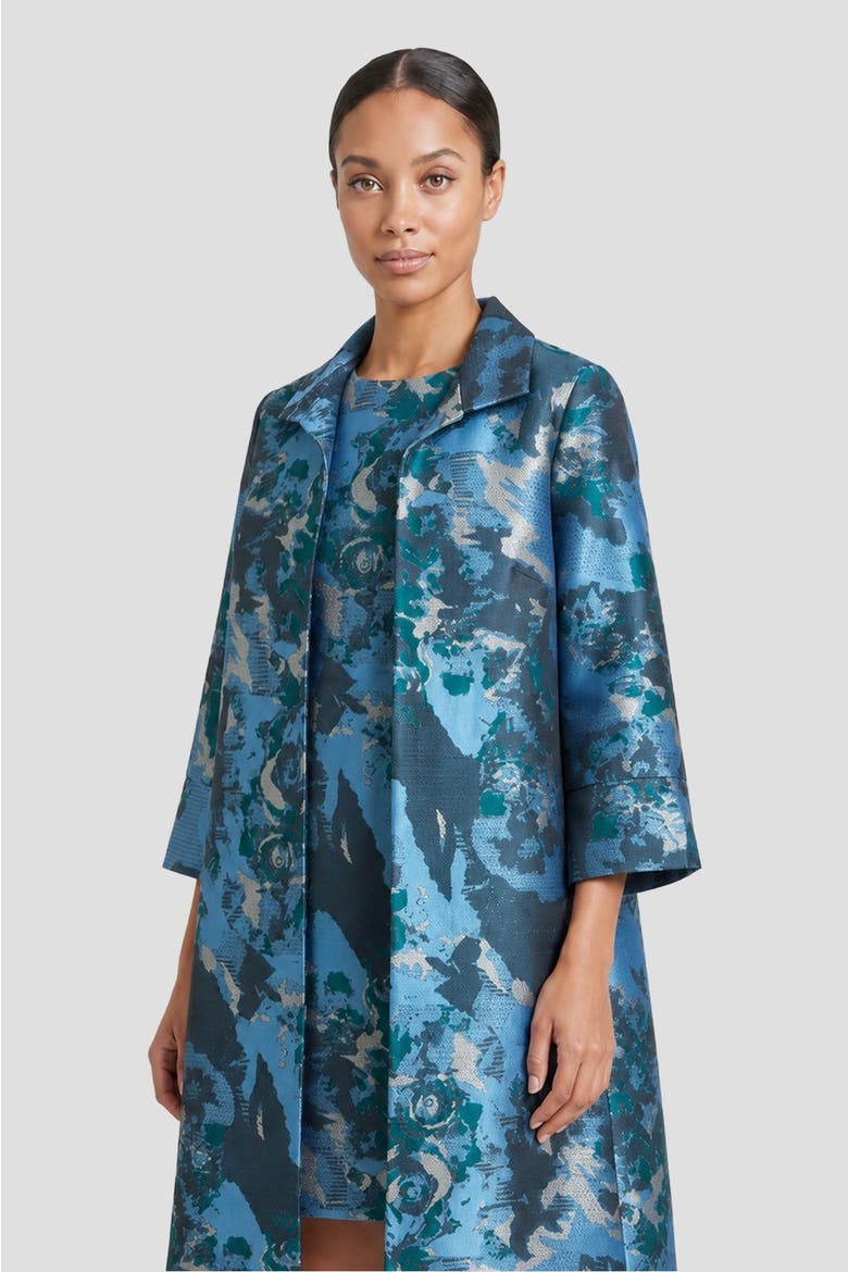 Abstract Jacquard Woven Topper, Alternate, color, Deep Teal