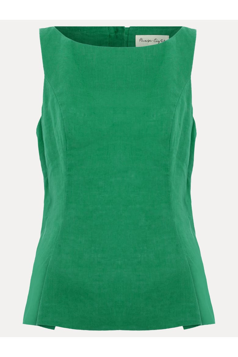 Isabelle Linen Top, Alternate, color, Green