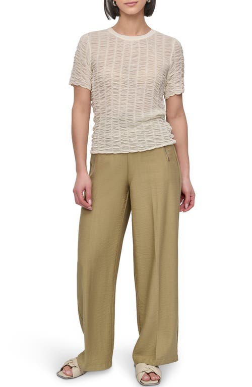 Dkny Superfine Textured Short Sleeve Sweater In Neutral