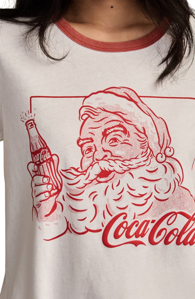 Lucky Brand Coca Cola Santa Graphic T-Shirt, Alternate, color, Bright White