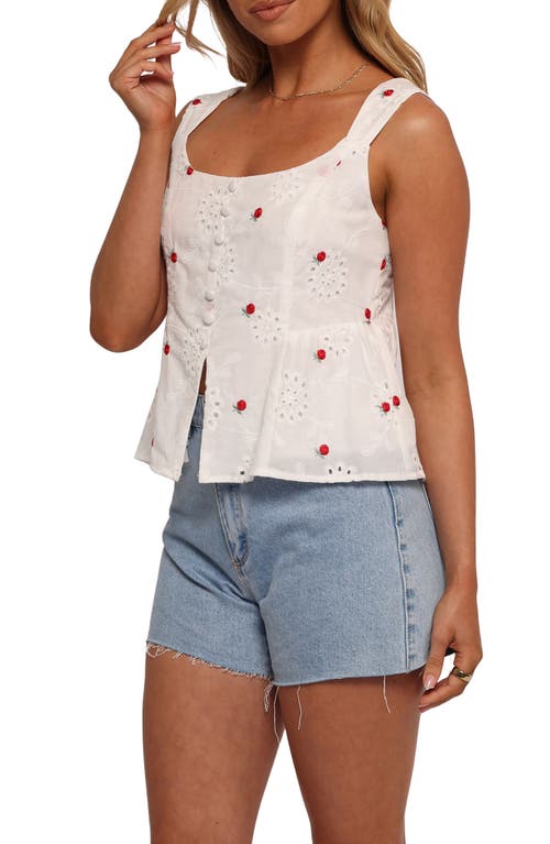 Petal And Pup Petal & Pup Estelle Floral Eyelet Embroidered Cotton Tank In White
